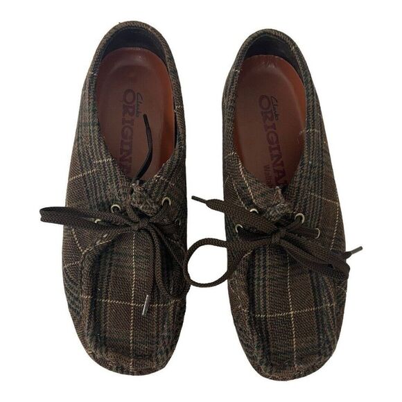 Clarks Originals Wallabee Womens Size 7 Brown Plaid Lace Up Shoes - Picture 3 of 7